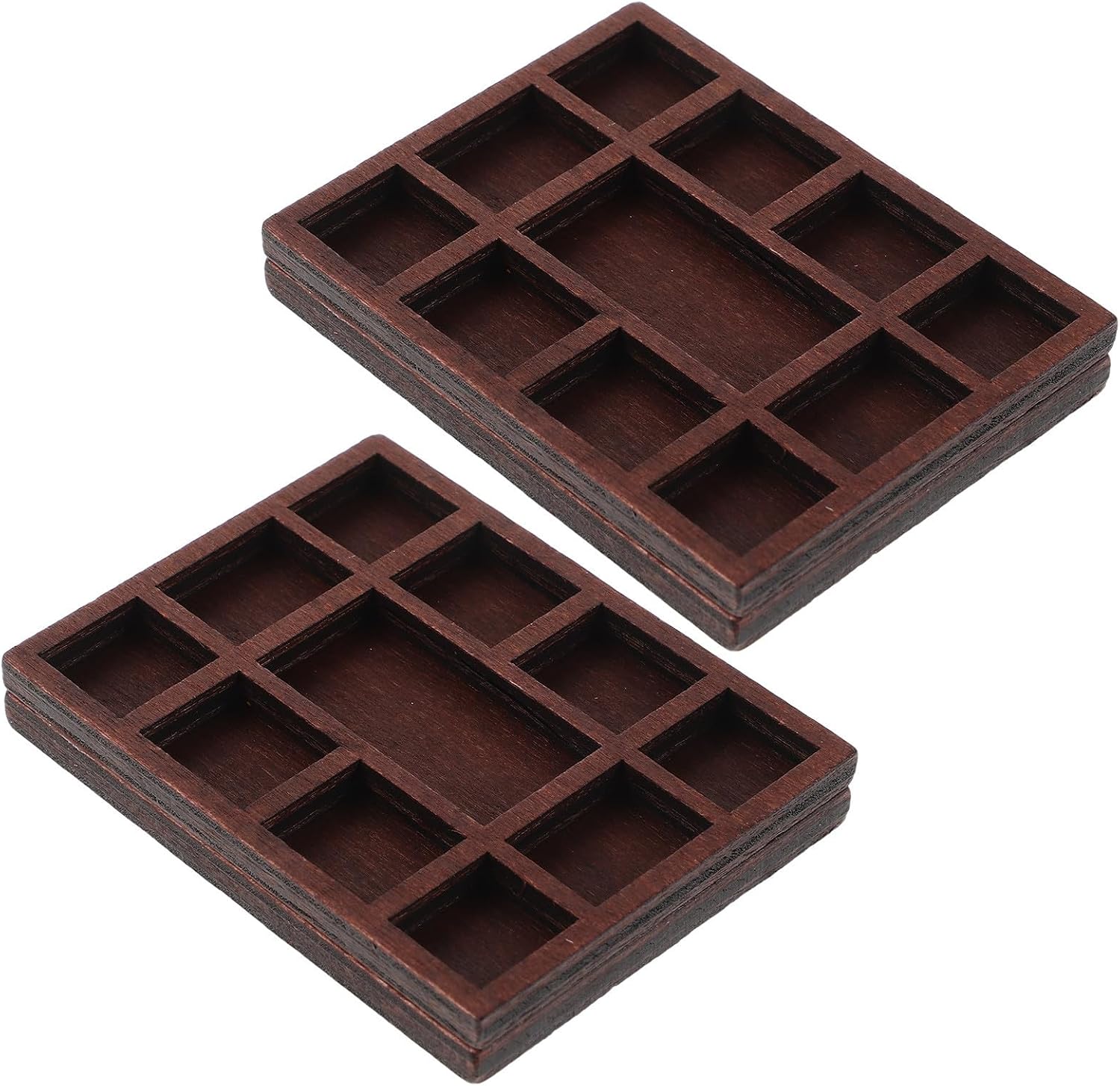 POPETPOP 2pcs Miniature Wood Jewelry Display Stand with Rock Specimens