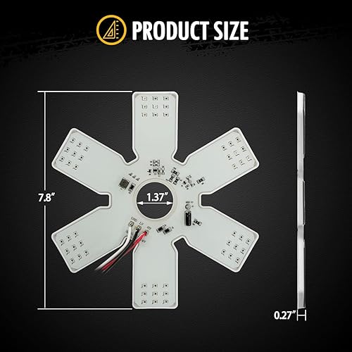 Miniatura 4 de Partsam Luz LED de filtro de aire de 7.8 pulgadas, ultrafina, estilo hexagonal, doble función, interior, 54 diodos, lámpara decorativa para