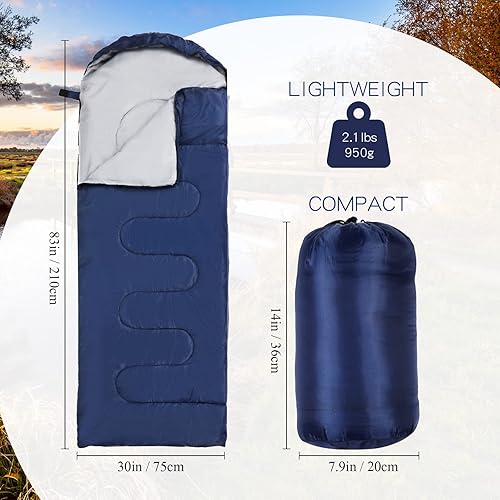 Miniatura 9 de 10 sacos de dormir de 0 grados para acampar a granel para adultos, sacos de dormir para clima frío, 4 estaciones, cálidos, impermeables, ligeros,