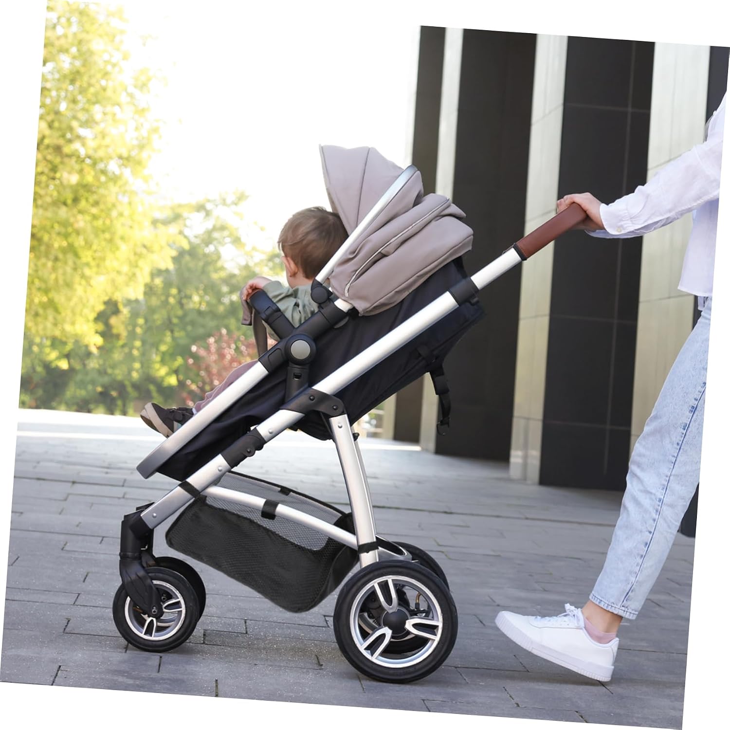Toyvian 3pcs Stroller Storage Organizer Bag under Bottom Basket for Diaper Bags and Shopping Items Mesh Design for Pushchair Use Fits Strollers