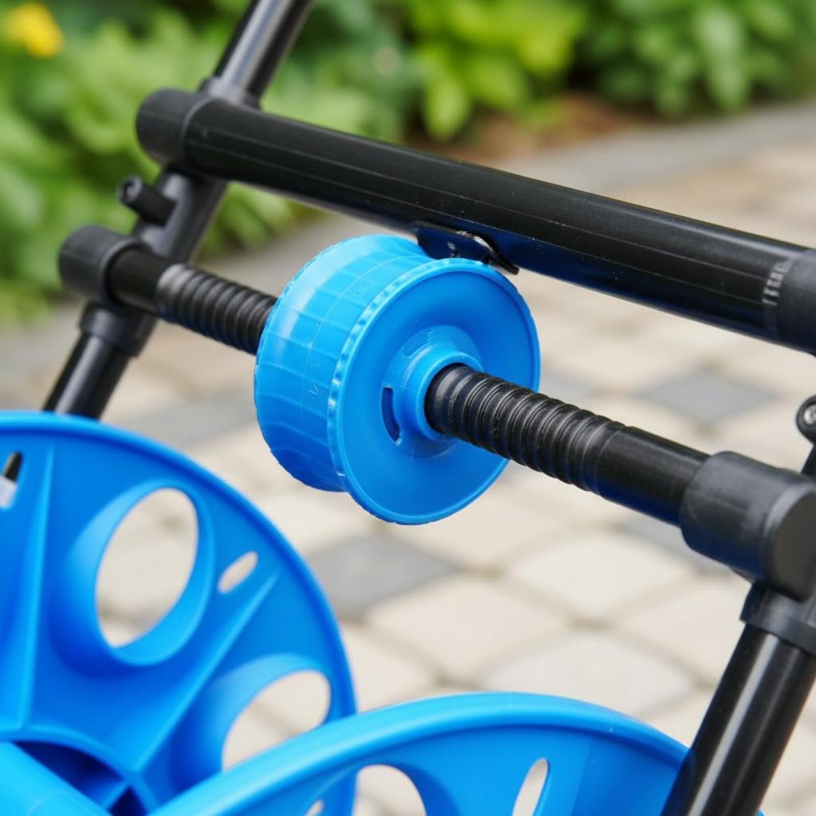 Gralara Handschiebbarer Schlauchwagen Ordentliche Aufbewahrung Gartenschlauchwagen Platzsparend Transportabler Schlauchtrommelwagen für Gewächshaus