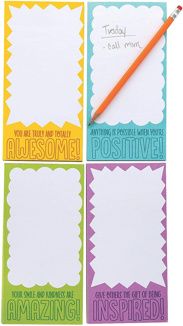 Positive Vibes Magnetic Notepads - Stationery - 12 Pieces