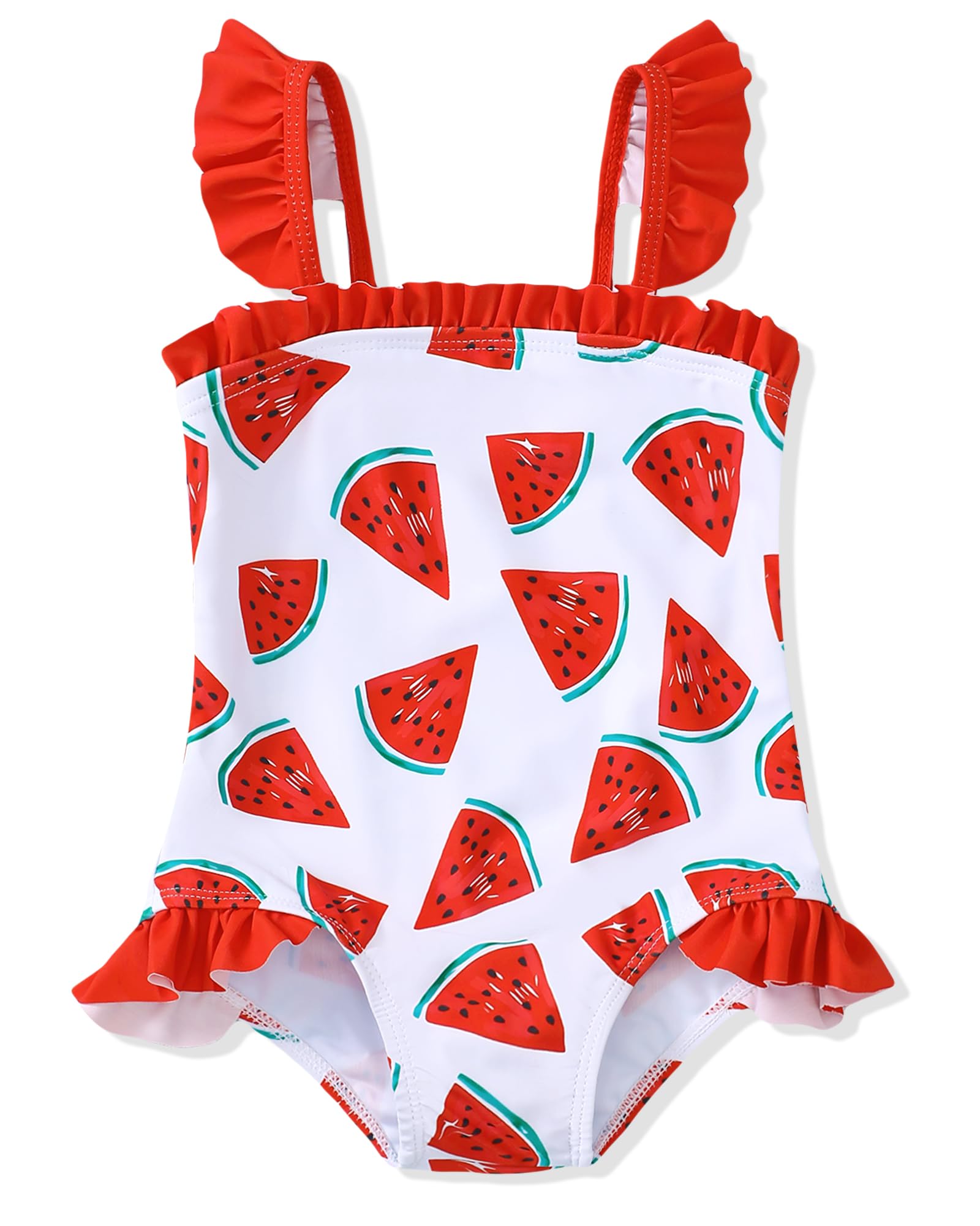 NZRVAWS Toddler Girl Swimsuits One-Piece Baby Girl Bathing Suit Ruffle Sleeveless Girls Swimwear 12 18 24 Months 2-5T