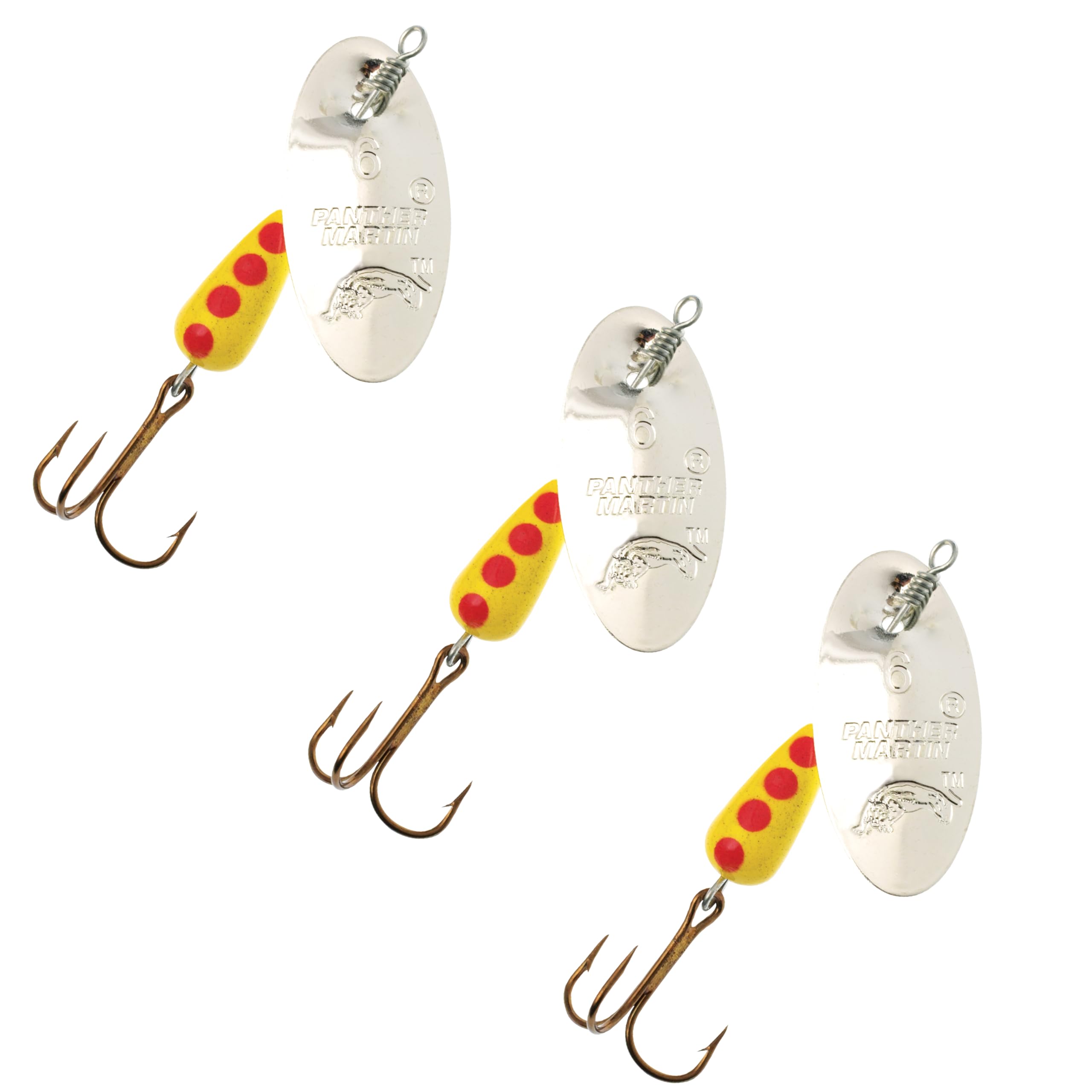Panther Martin 3PKPMR_9_S Classic Regular Teardrop Spinners 3 Fishing Lures - Pack of 3 - Silver - 9 (3/8 oz)