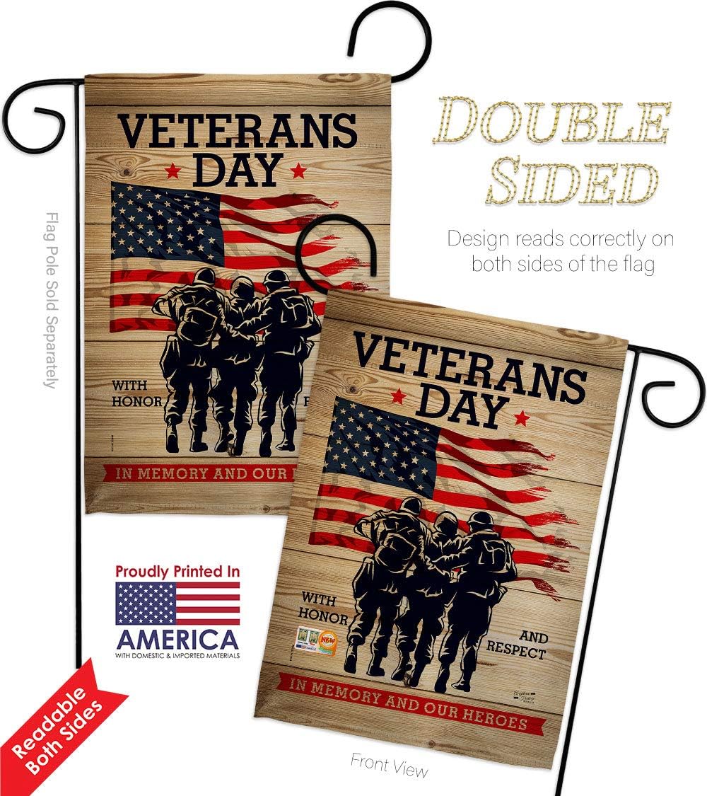 Memony Our Heroes Garden Flag Pack Armed Forces Day All Branches Support Honor United State American Military Veteran Troops House Banner Small Yard Gift Double-Sided, Made in USA