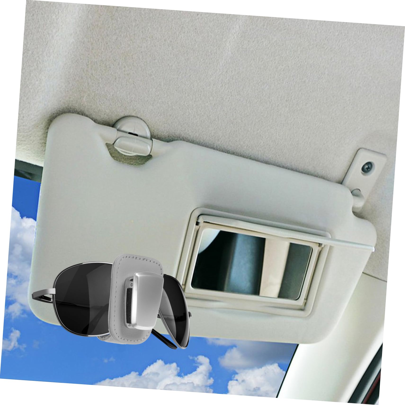 Gatuida 2piezas Soporte De Gafas para Automóvil Clip De Visera Almacenamiento Compacto y Duradero Diseño Fácil De Instalar para Gafas y Tarjetas