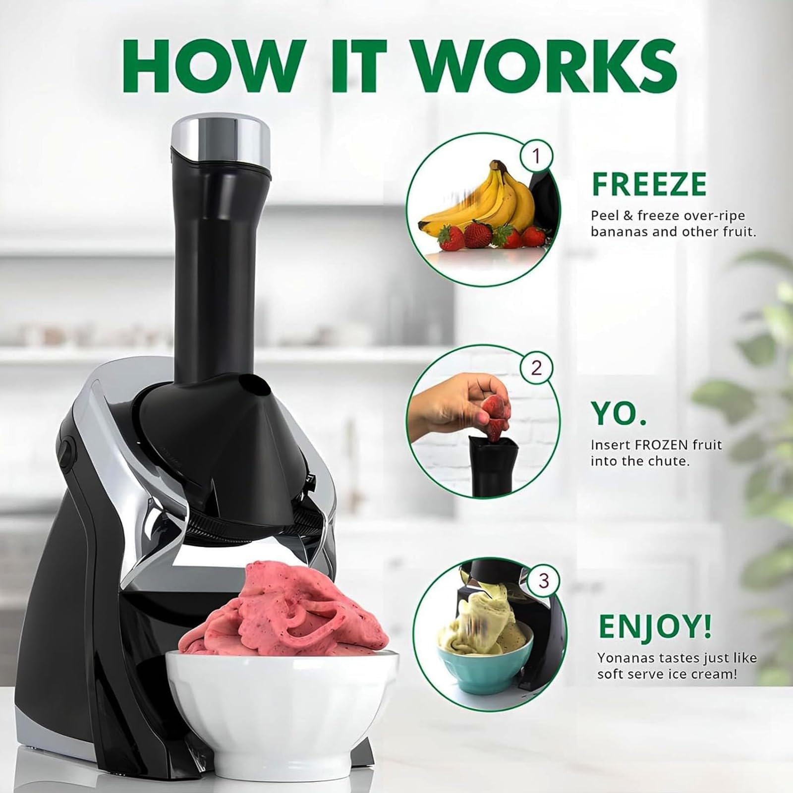 Máquina automática para hacer helados, mini máquina automática para sorbetes caseros, sorbete y yogur congelado, perfecta para golosinas familiares y fiestas