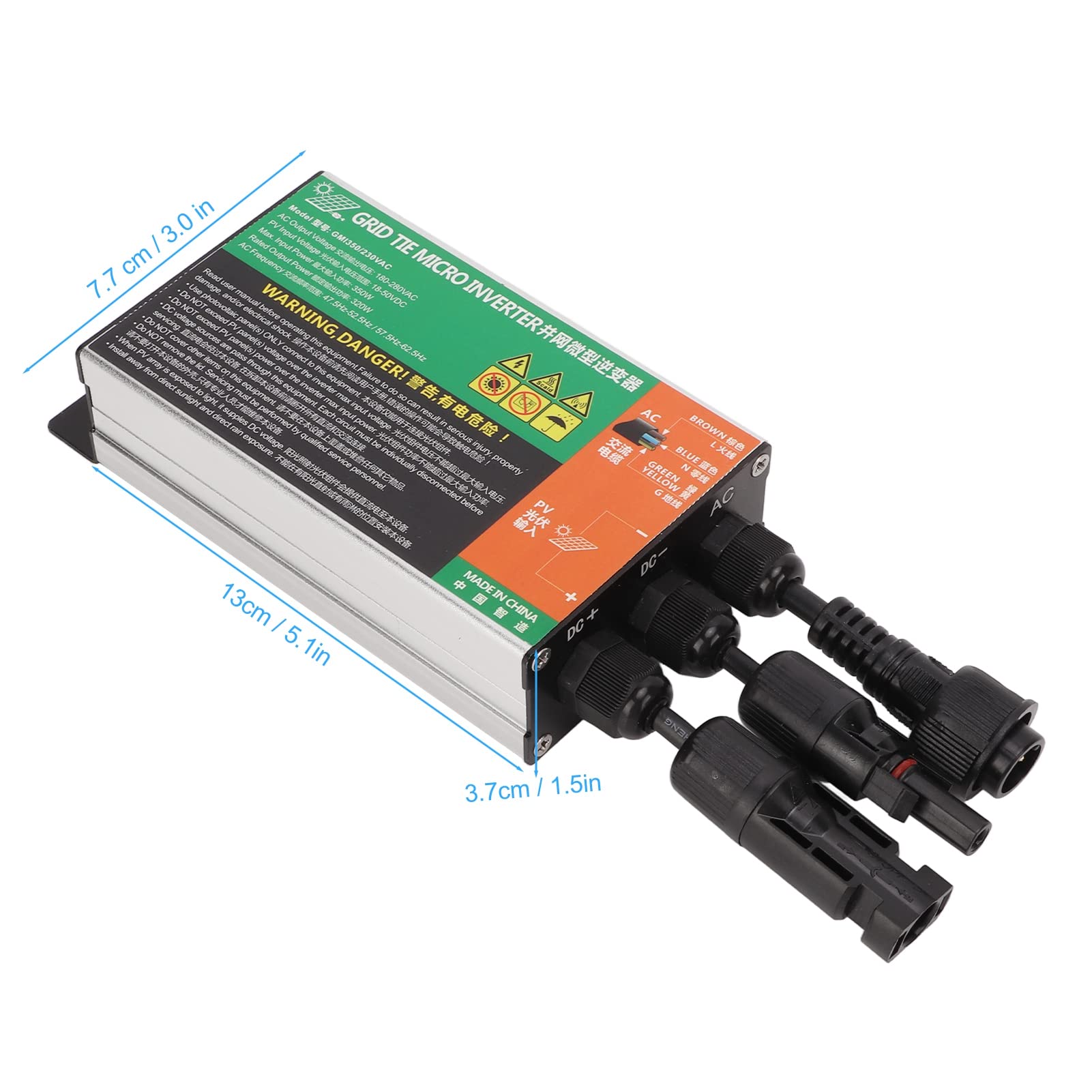 Micro Inverter Solare 350 W 230 V MPPT Collegato alla Rete IP55 Inverter a Onda Sinusoidale Inverter di Potenza per Piccoli Sistemi Solari
