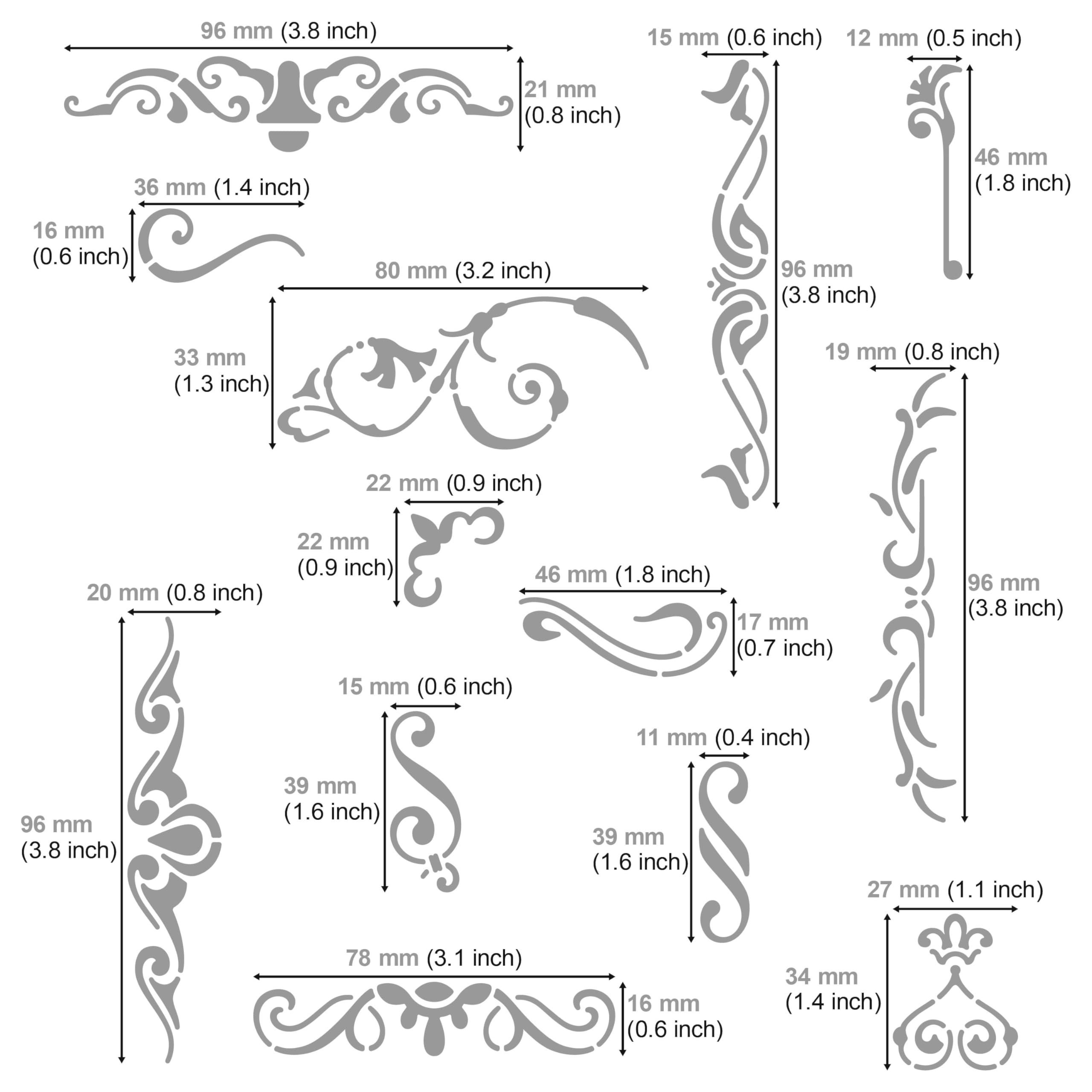 Aleks Melnyk Stencil Metallici Note Musicali - 3 Pezzi Per Bullet Journal, Pirografia, Incisione - 102x178 Mm