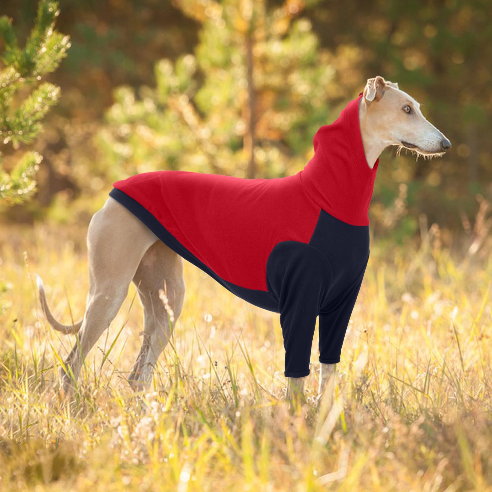 Windhund Winter Mantel, Warm Windhund Jacke Fleece Shirt Windhund Hundepullover Grosse Hunde Winterpullover Windhund Hundepullover Windhund(Rot, 3XL)