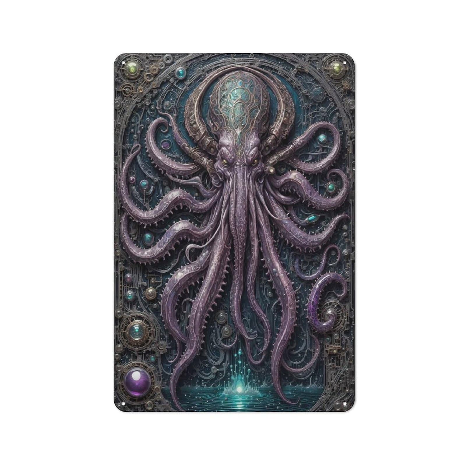Junmoney Style-10-1 King Mythological Cthulhu Rustic Tin Sign 30X20cm For Café Or Home Bar, Suited To Hospitality Decor Collectors