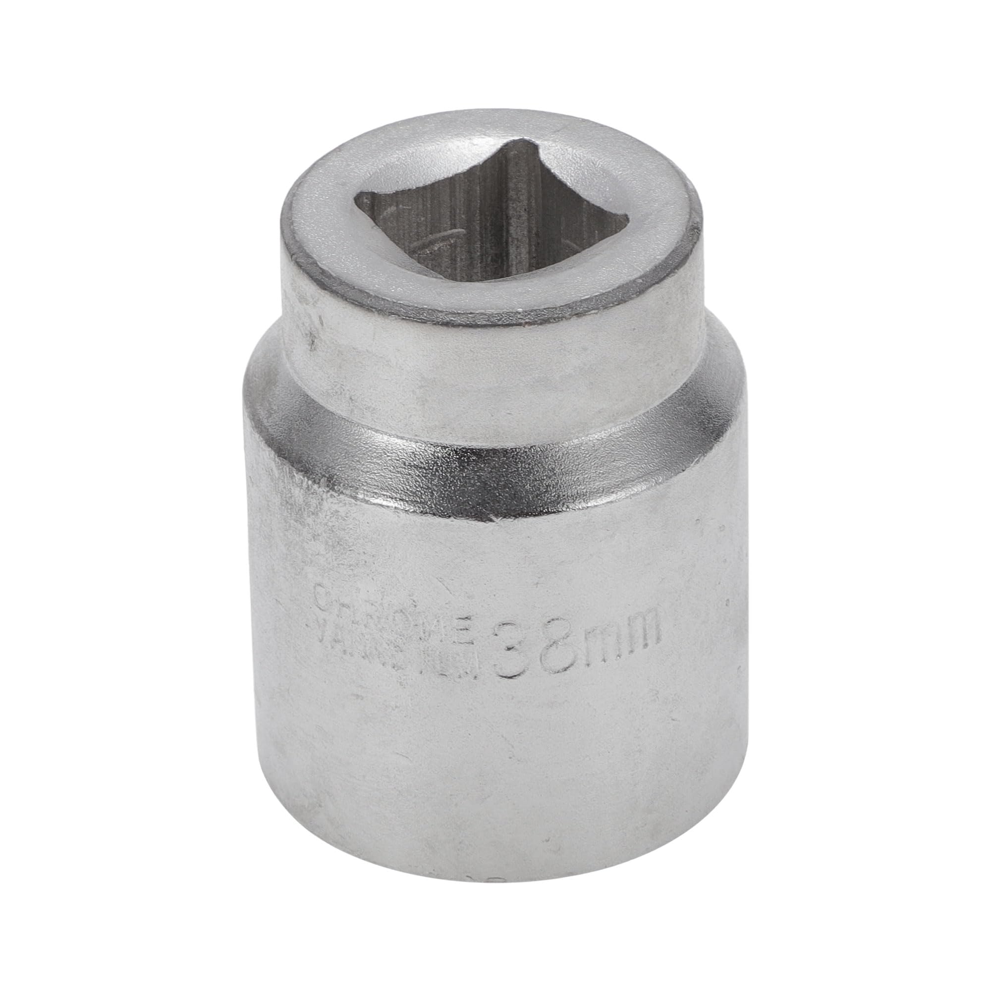 Hihaha Heavy Duty Impact Socket Hardware Tool for Car Motorcycle Dirtbike Durable High Carbon Steel 62mm Length 1 Pcs Silver Tone 6 Point 38mm 19mm Drive