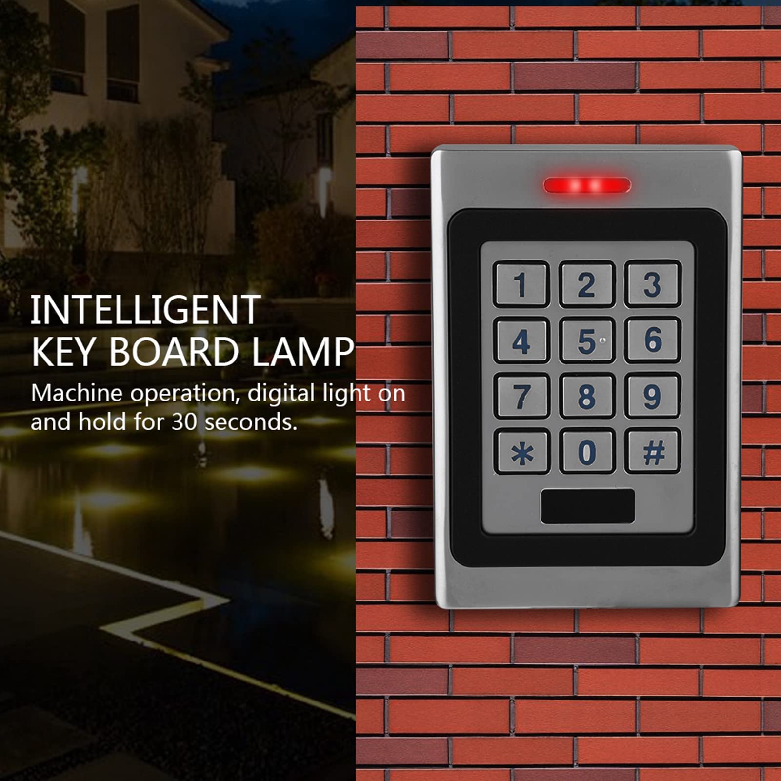 Controllo degli accessi alle Porte di Sicurezza, Controller di Accesso, Tastiera Luminosa Argentata Ampio Ingresso di Tensione Area residenziale ampiamente utilizzata per uffici Domestici