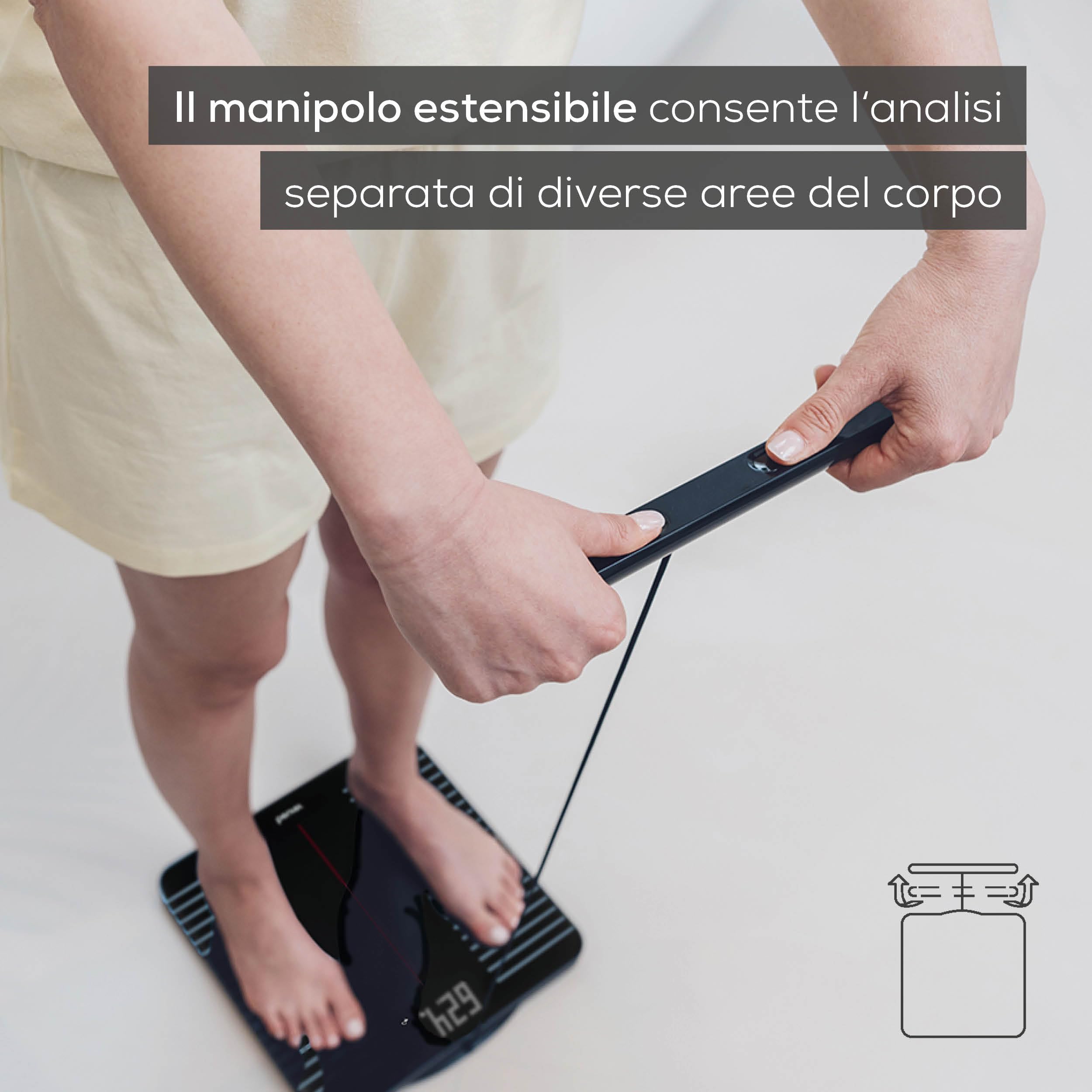 Beurer BF 990 Bilancia BIA con Sensori Palmari, Misurazione Bioimpedenziometrica con 8 Elettrodi, 25 Valori Inclusi Grasso Corporeo, Massa Muscolare, App HealthManager Pro, WiFi/Bluetooth