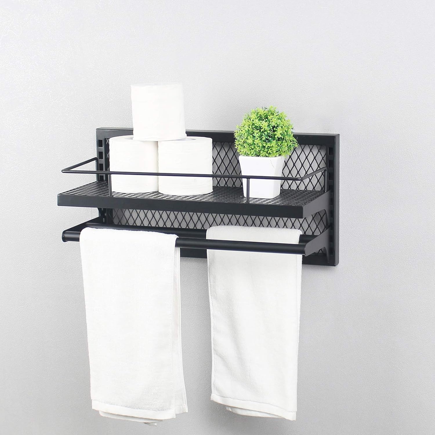 TURSIZ Metal Towel Rack with Towel Bar,Bathroom Shelves