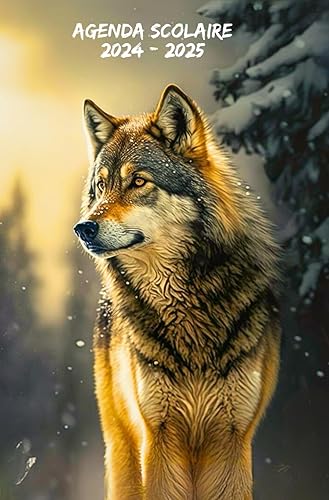 Agenda Scolaire 2024 2025: Motif Chien Loup, Organisateur Semainier une semaine Par deux Pages,Planificateur Scolaire Pour Étudiants (primaire,Collège,Lycée, Université)