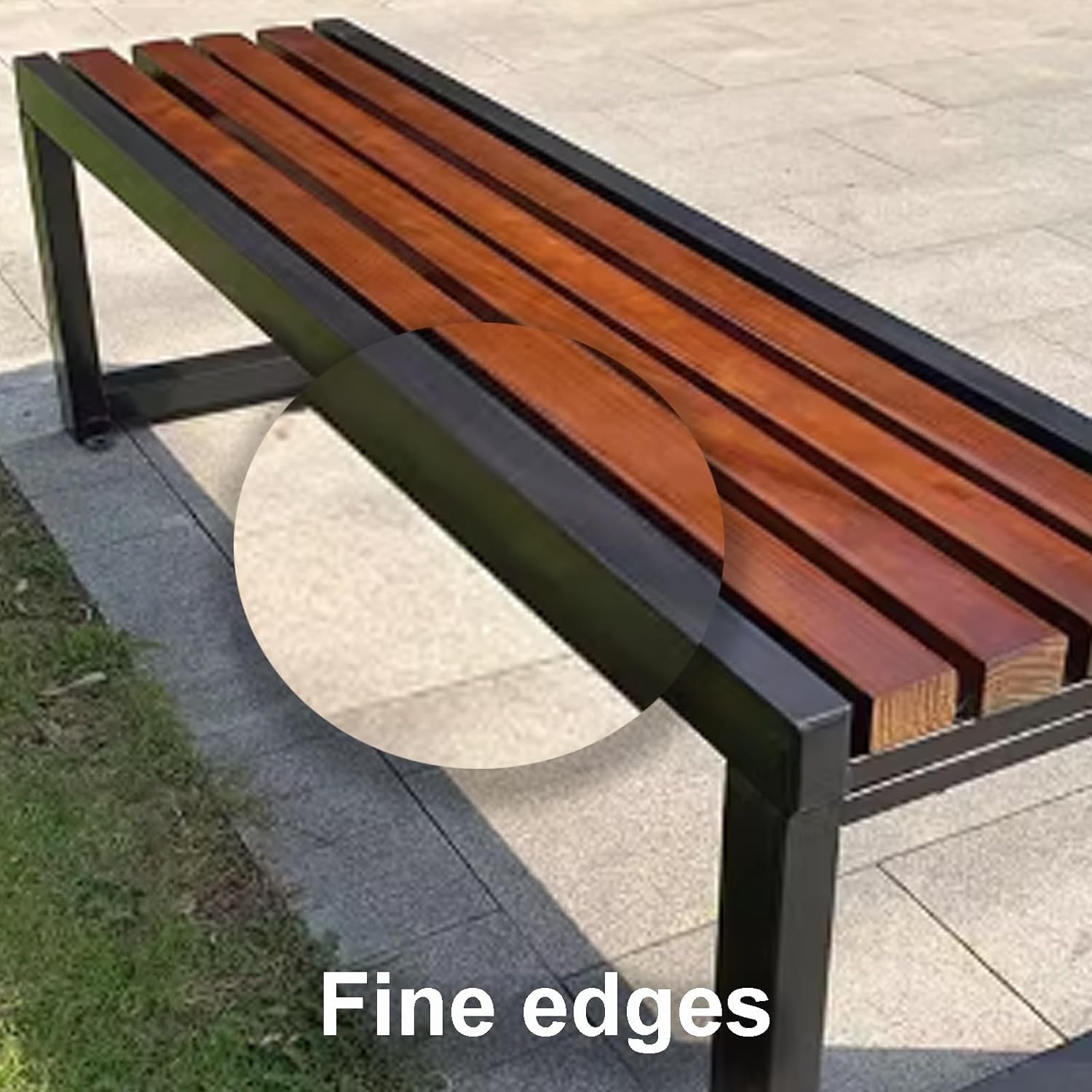 Garden Bench, Porch Bench, Patio Bench, Park Benches, Bench Outdoor Weatherproof Wood + Aluminum Easy to Install for Balcony, Backyard(100x40x45cm)