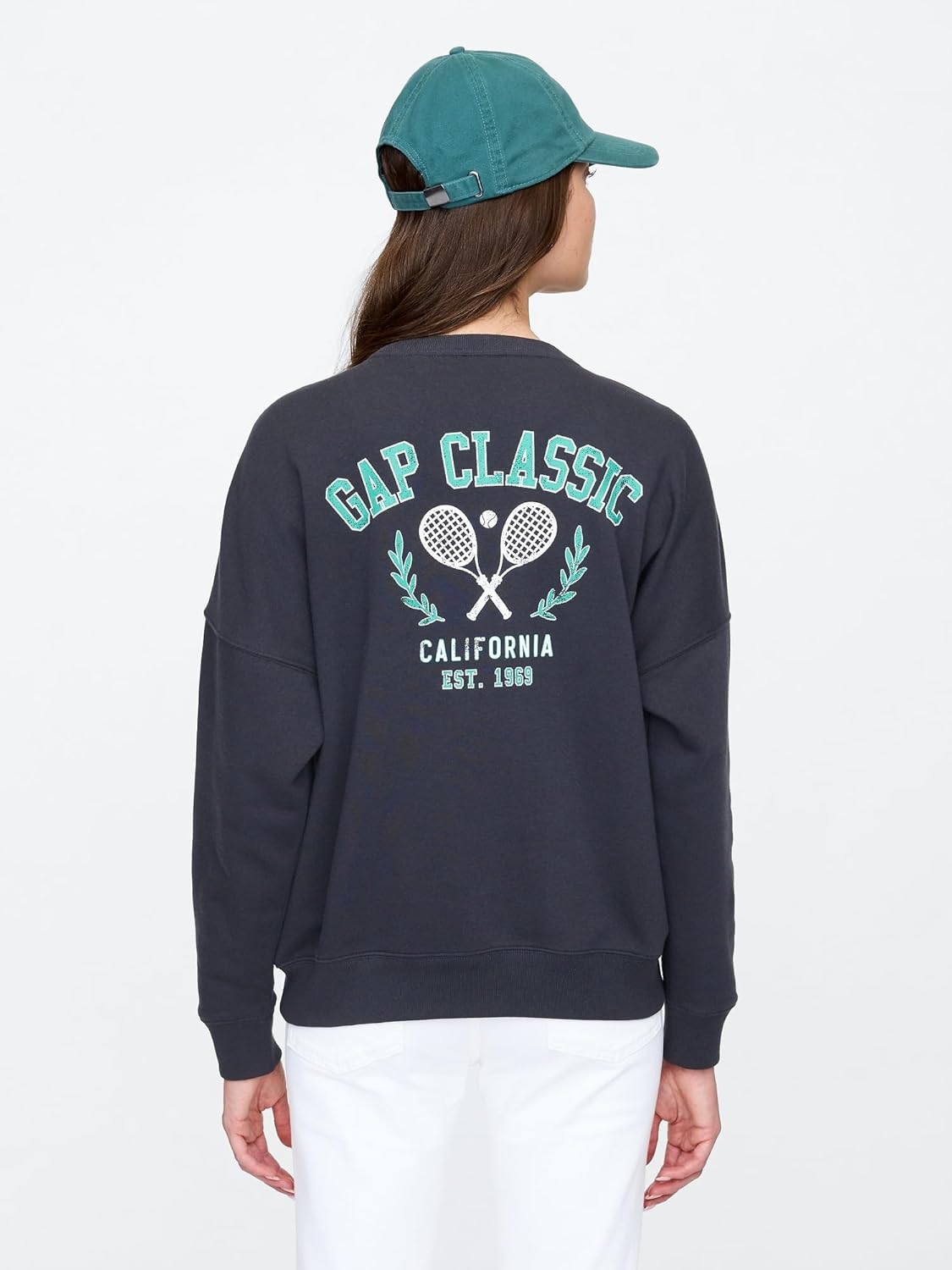 GAP womens V-logo Oversized Crew - Image 2