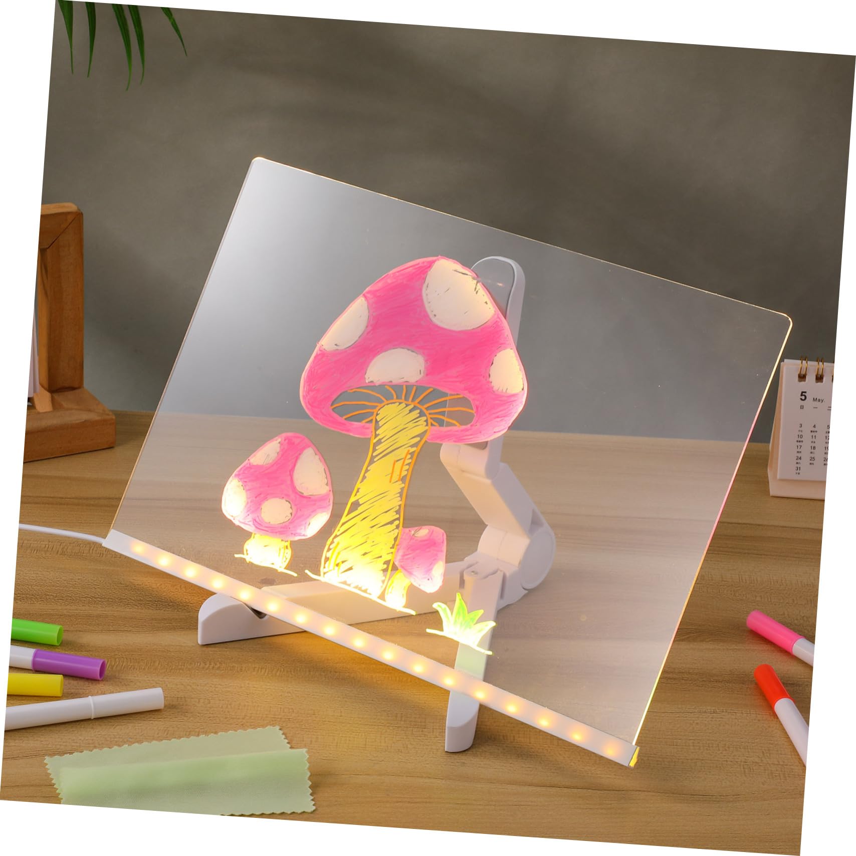 Lavagna Luminosa LED per Tavoletta Acrilica Cancellabile con Supporto Scrittura e Colori per Apprendimento e Creatività Notturna