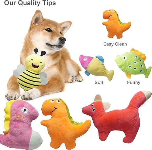 Miniatura 5 de Cute Animal Designs - Juguetes chirriantes suaves para perros (paquete de 20) para perros pequeños y medianos