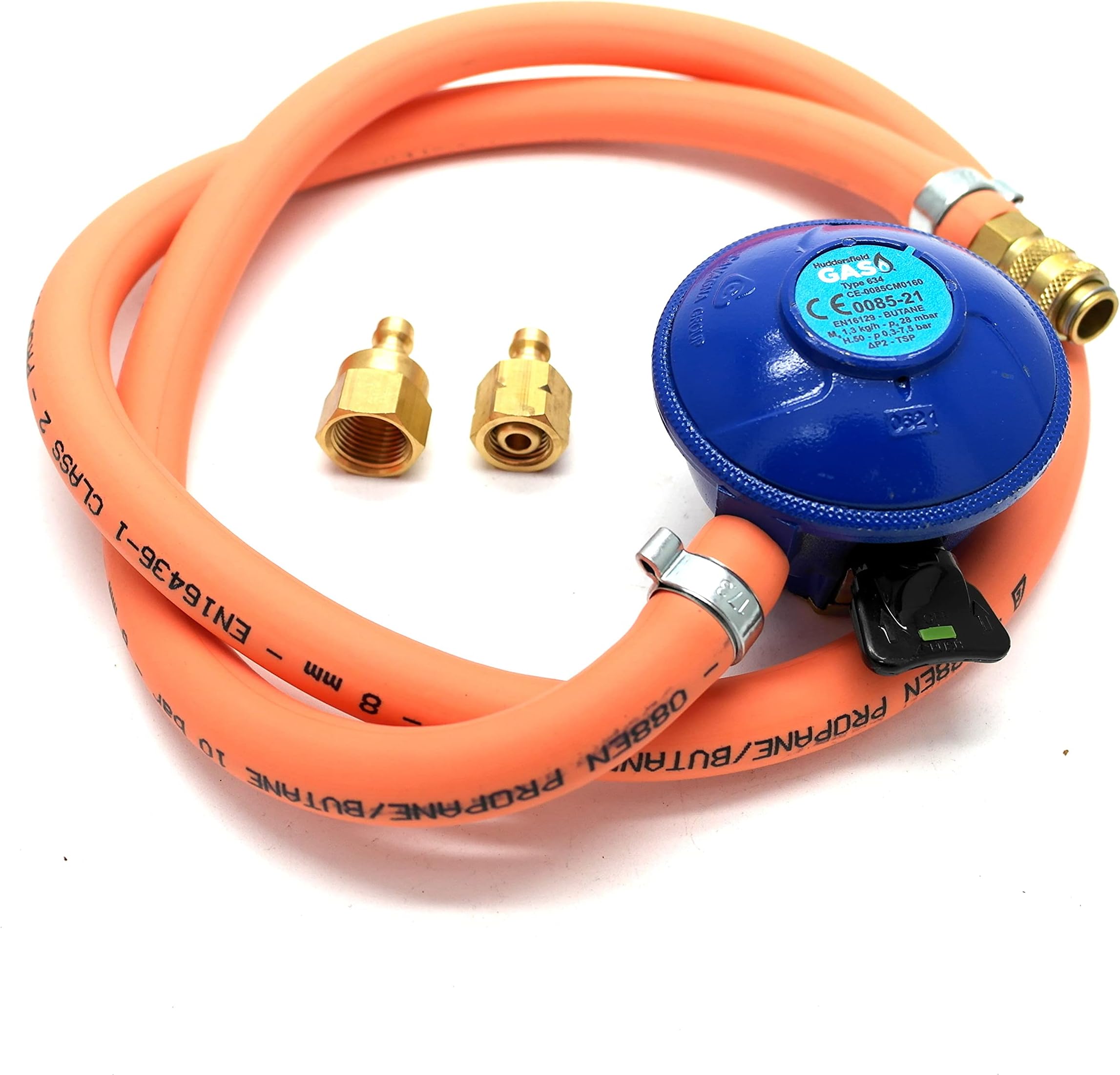 Huddersfield Gas Branded Universal Quick Release 21mm Clip On Butane Bbq Kit Fits 5/8 Unf & 1/4 Bsp Lht