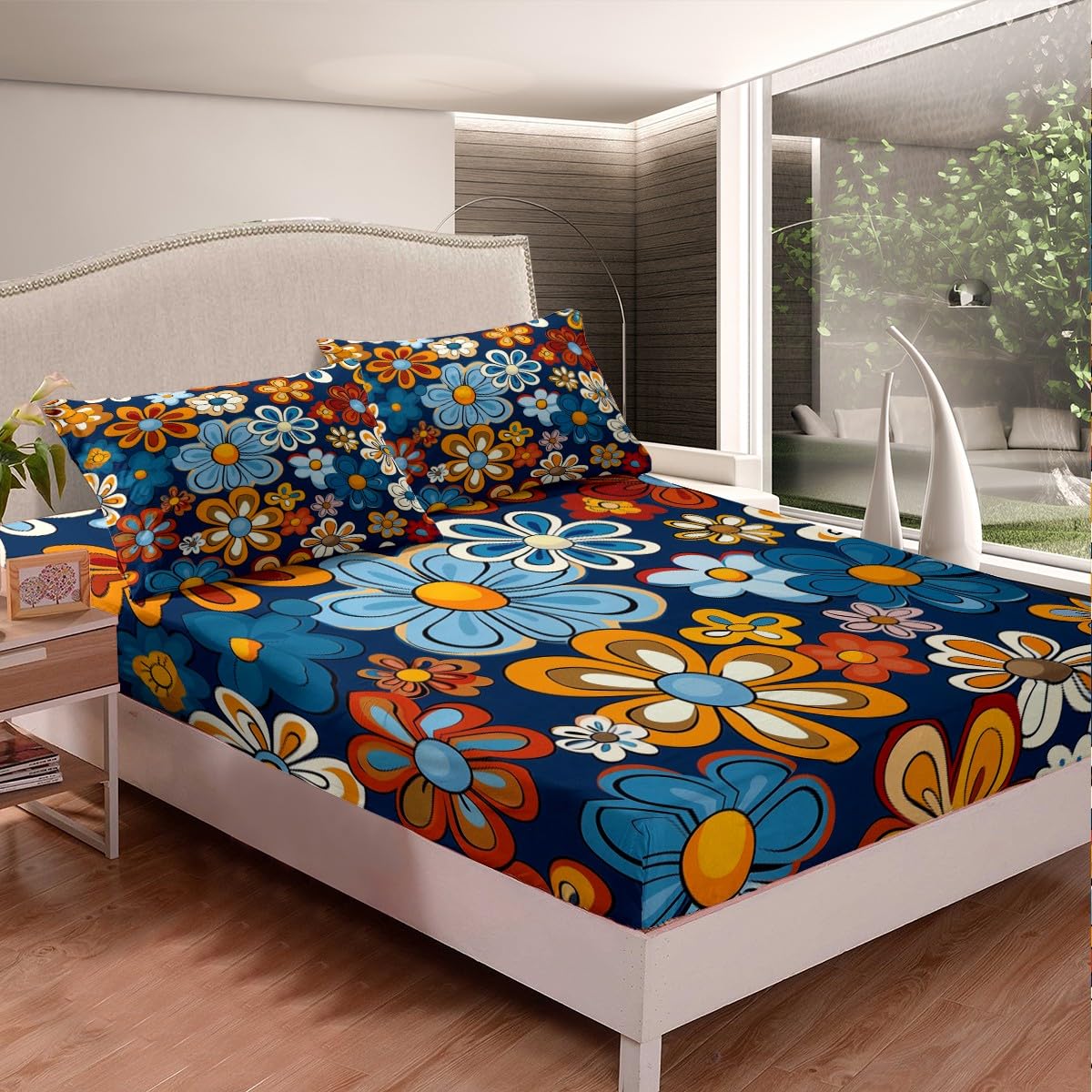 Amazon.com: Hippy Girl Flower Bed Sheets Full,Adults 60s Flower