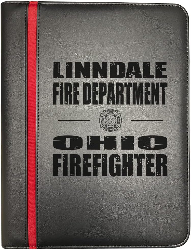 Compatible with Linndale Ohio Fire Departments Firefighter Thin Red Line Firefighters Portfolio Padfolio Organizer Firefighter's Prayer Print Thin Red Line Maltese Cross Decal Pack of 1