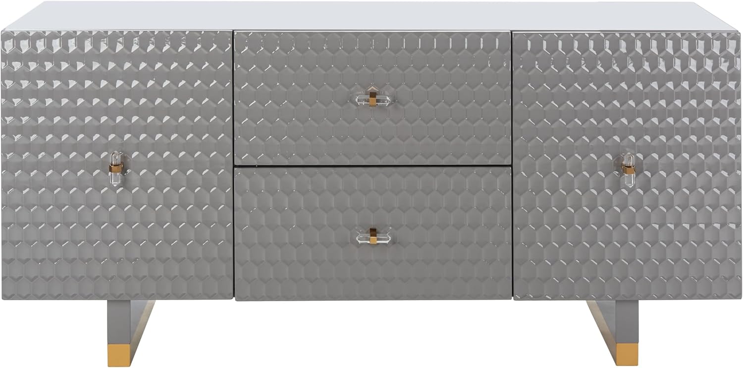 Safavieh Couture Home Kingsly Contemporary Grey and Gold 3-door Sideboard