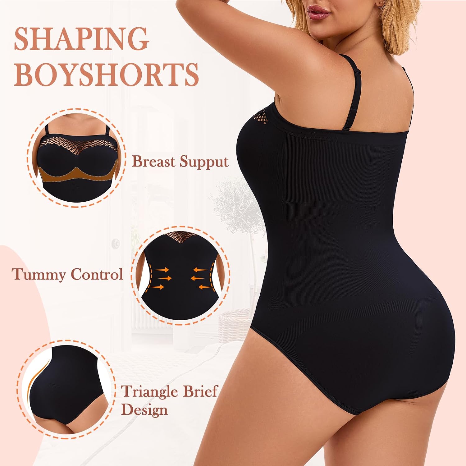 Strapless Shapewear for Women Sexy Mesh Tummy Control Tube Tops Seamless Body Shaper