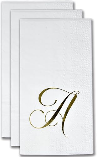 Miniatura 9 de Gift Boutique 100 servilletas doradas con monograma para invitados, letra B, paquete de papel desechable, elegante, metálica, de lámina dorada, para