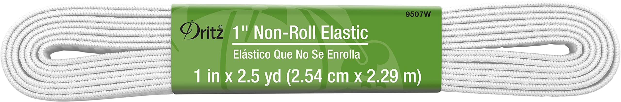 Non – Roll Flat Elastic 1" Wide 2.5 yards – White (parallel import goods)