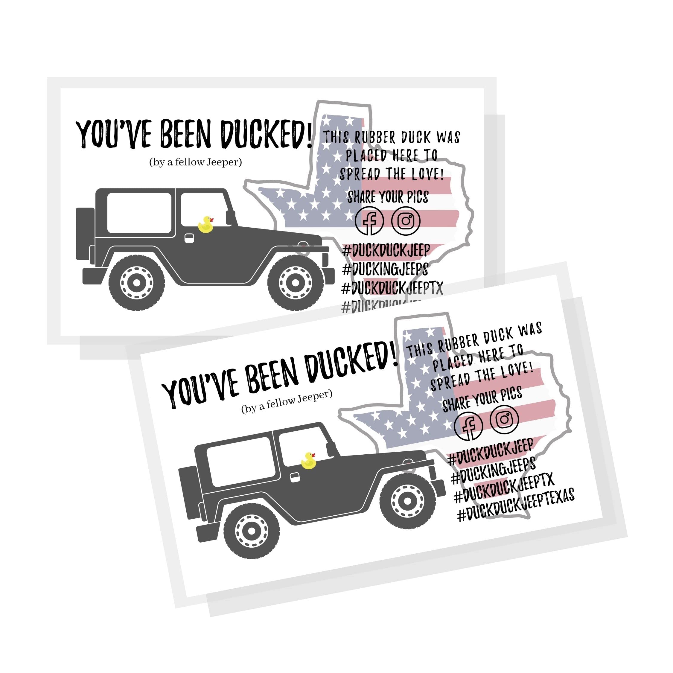 Texas Ente Karten – 50 Stück, „You've Been Ducked!“ Anhänger, 8,9 X 5,1 Cm, Für SUV-Spiel