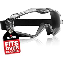 NoCry Anti Fog Safety Goggles Over Glasses For Men And Women &mdash; ANSI Z87.1 Premium Anti Scratch & UV380 &mdash; Eye Protection with Panoramic Lens & Adjustable Strap &mdash; Perfect Dust Goggles for Chemistry Lab