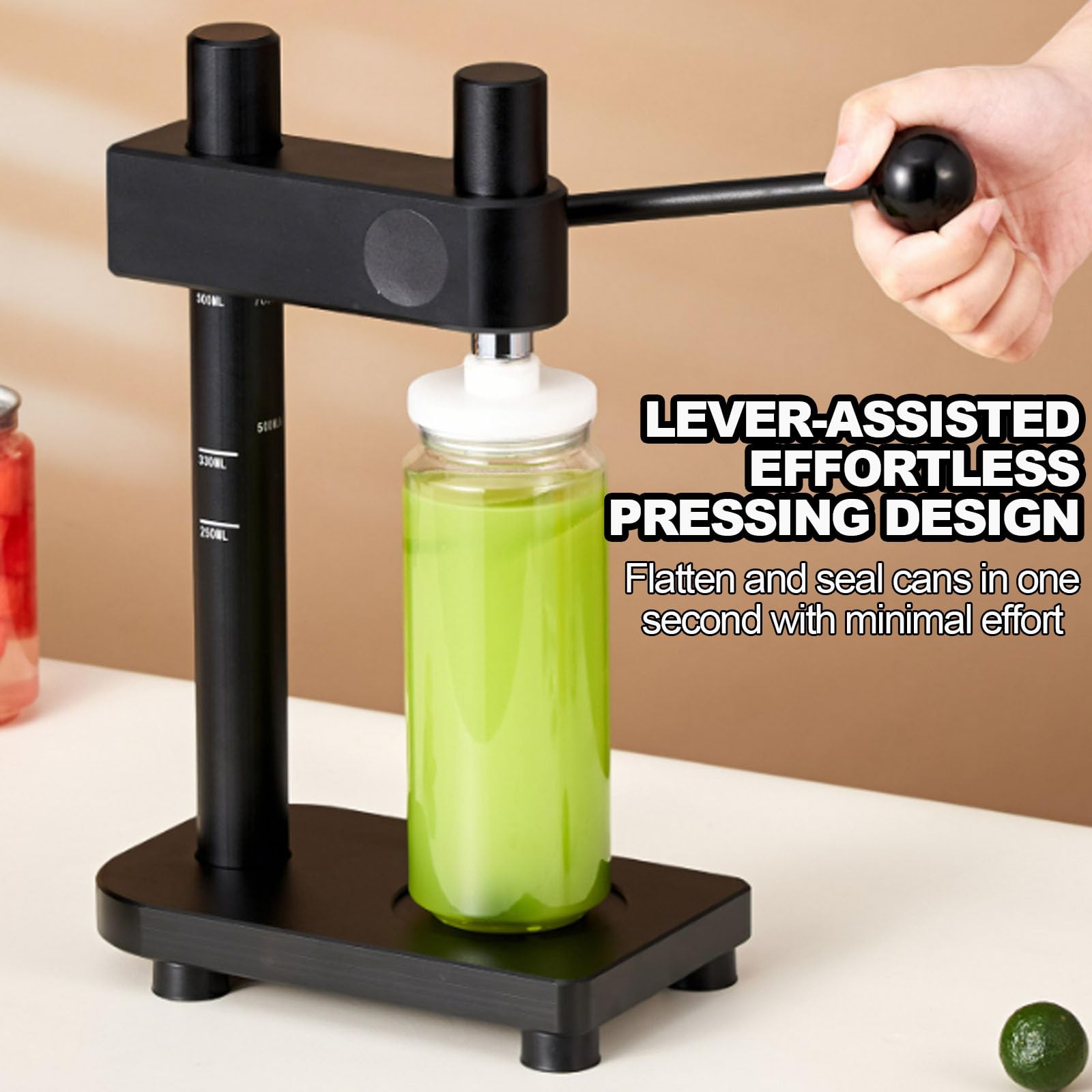Máquina Selladora Manual De Latas, Selladoras De Vasos De Altura Ajustable para Envases De 250-500 Ml, Cabezal De Presión Desmontable para Limpieza, Diámetro De La Purple