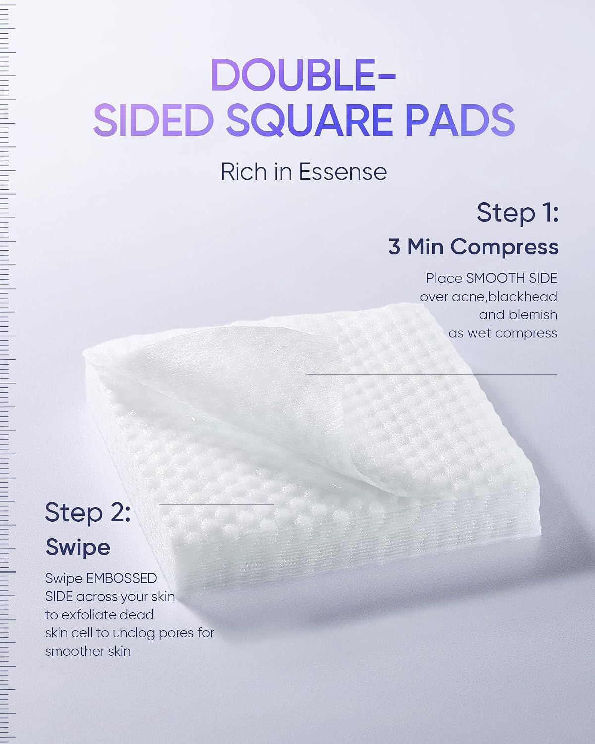 SKINTIFIC Gentle Exfoliating Pads with AHA BHA PHA & Niacinamide,Dual-Sided Acne Pore Cleanser for Smooth, Clear & Bright Skin, Soothing Toner Pads for Sensitive, Oily & Acne-Prone Skin（130ml）