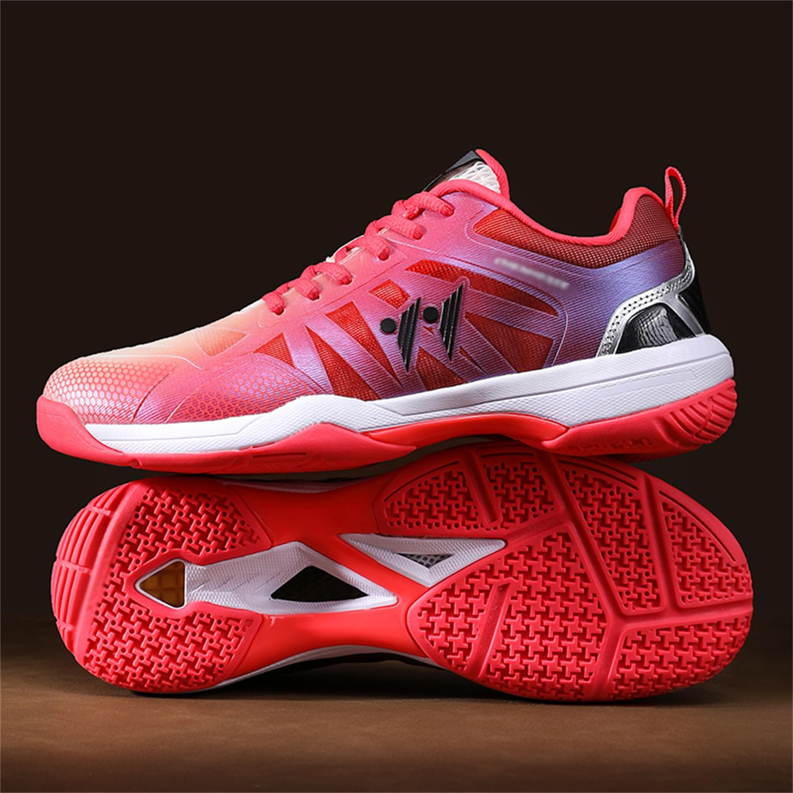 JiuQing Buty do badmintona unisex antypoślizgowe lekkie do pickleballa tenisowe obuwie do gry w hali