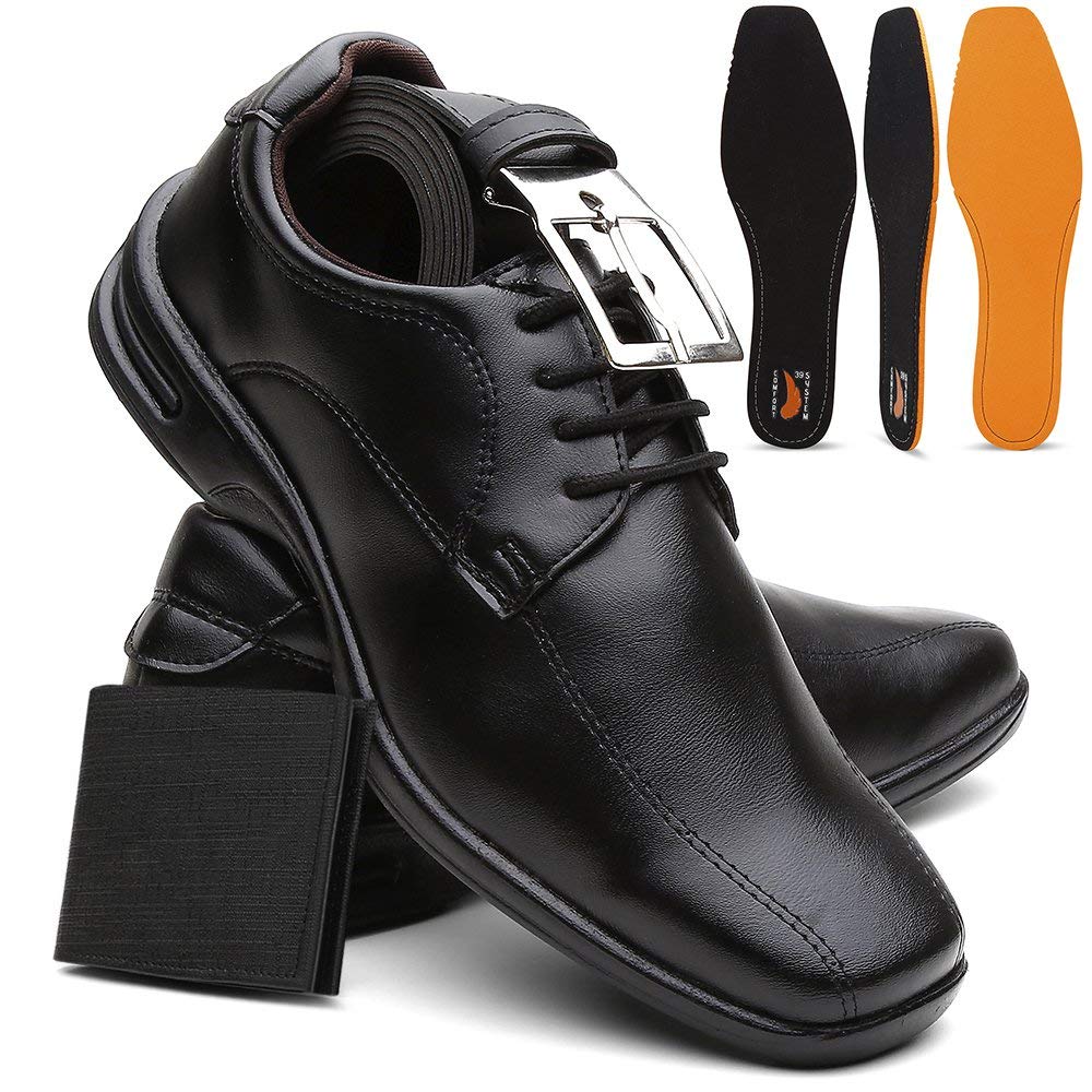 Kit Sapato Masculino Confort Plus Leve E Macio + Cinto e Carteira em promoção! Veja a oferta e mais achadinhos de Sapatos 4 Hoje é o melhor dia para comprar Kit Sapato Masculino Confort Plus Leve E Macio + Cinto e Carteira com aquele preço maroto! Promoção! Aproveite a oferta! 4