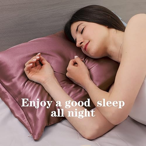 Vista 14 de Silmer Funda de almohada 100% seda de morera para cabello y piel, ambos lados 22 Momme 800 hilos funda de almohada con cremallera oculta, ultrasuave