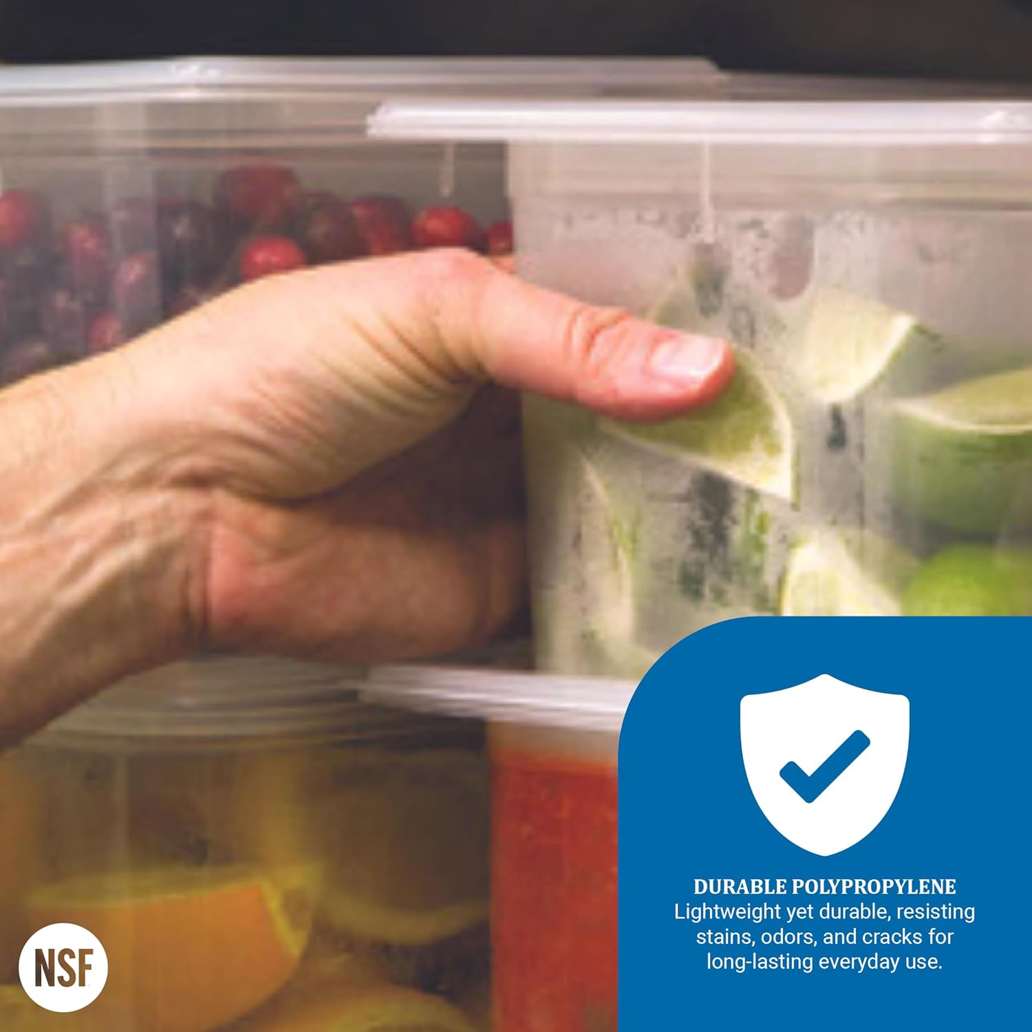 San Jamar Modpans 1/3 Food Pan and Lid for Kitchens and Restaurants, Plastic, 4 Quarts, Clear