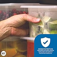 Vista 5 de San Jamar Modpans - Sartén para alimentos y tapa de 1/3 para cocinas y restaurantes, plástico, 4 cuartos de galón, transparente