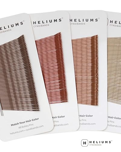 Miniatura 8 de Heliums Bobby Pins - Horquillas onduladas de 2 pulgadas, color metálico mate para cabello rubio medio a oscuro, 48 unidades