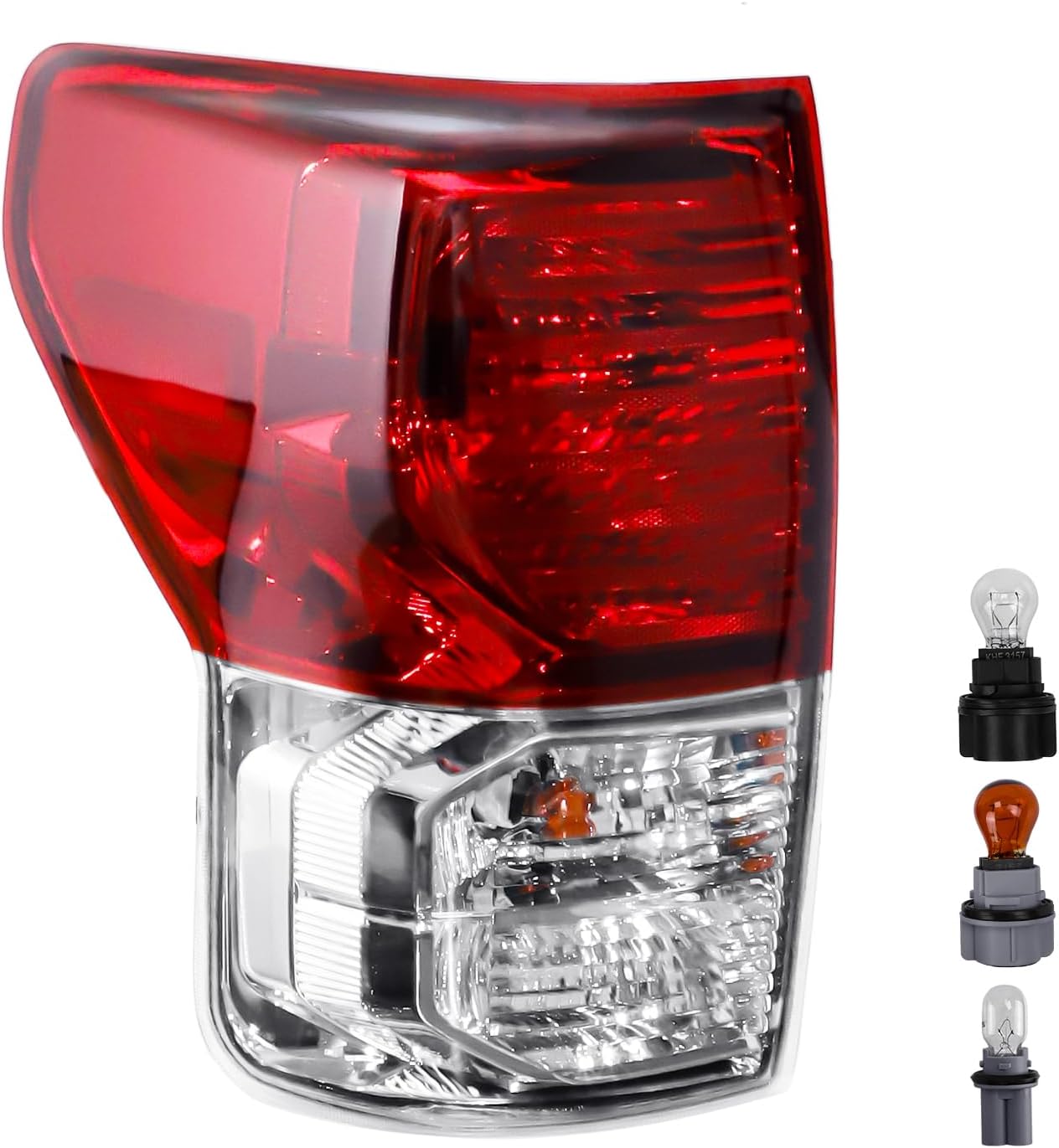 Tail Light Assembly Compatible with Toyota Tundra 2010 2011 2012 2013 Halogen Model, Factory-OE-Style Rear Brake Lamps Replacement for 815500C090 TO2801183, W/Bulbs, Right Passenger Side