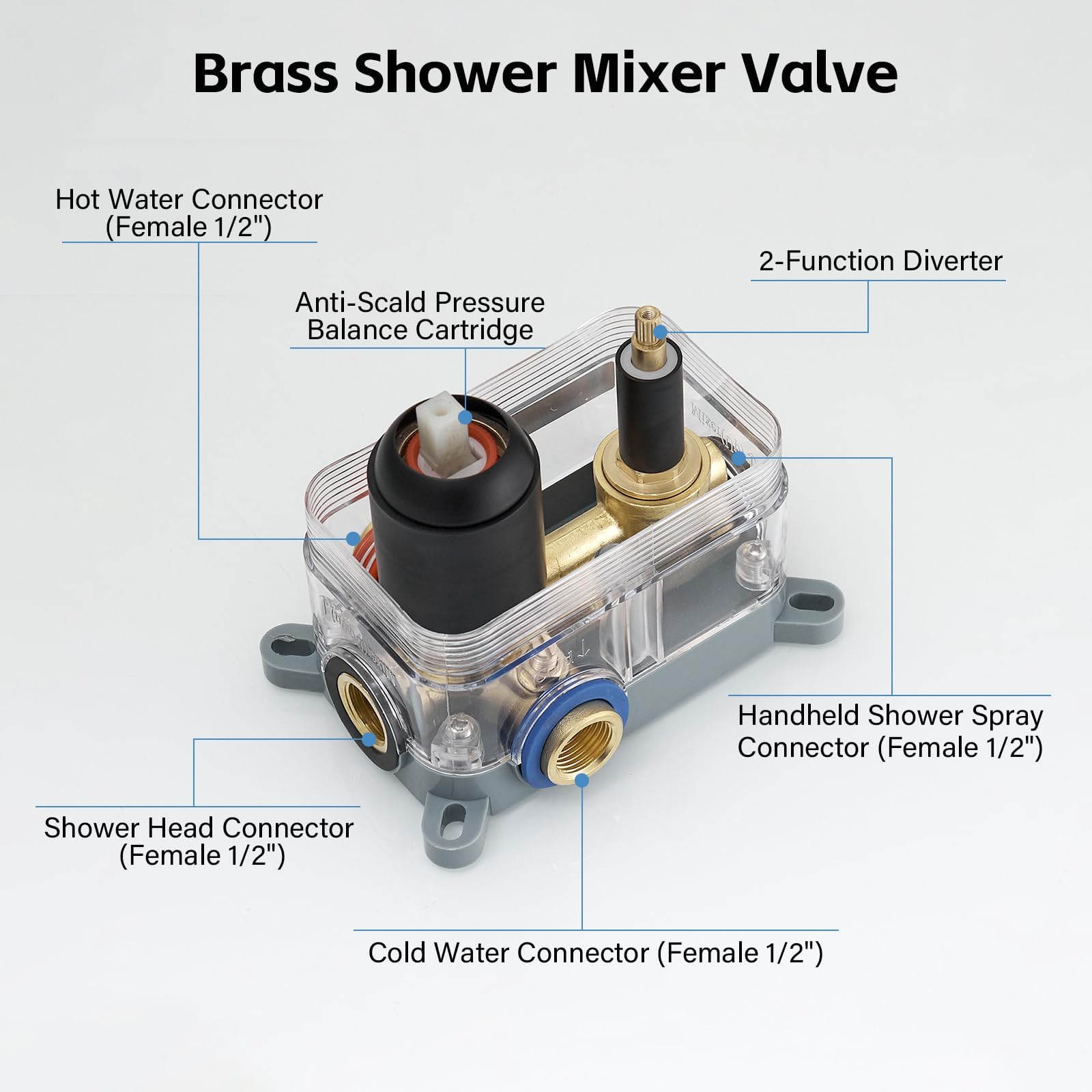 BWE Black Shower System - Rain Head & Handheld -5