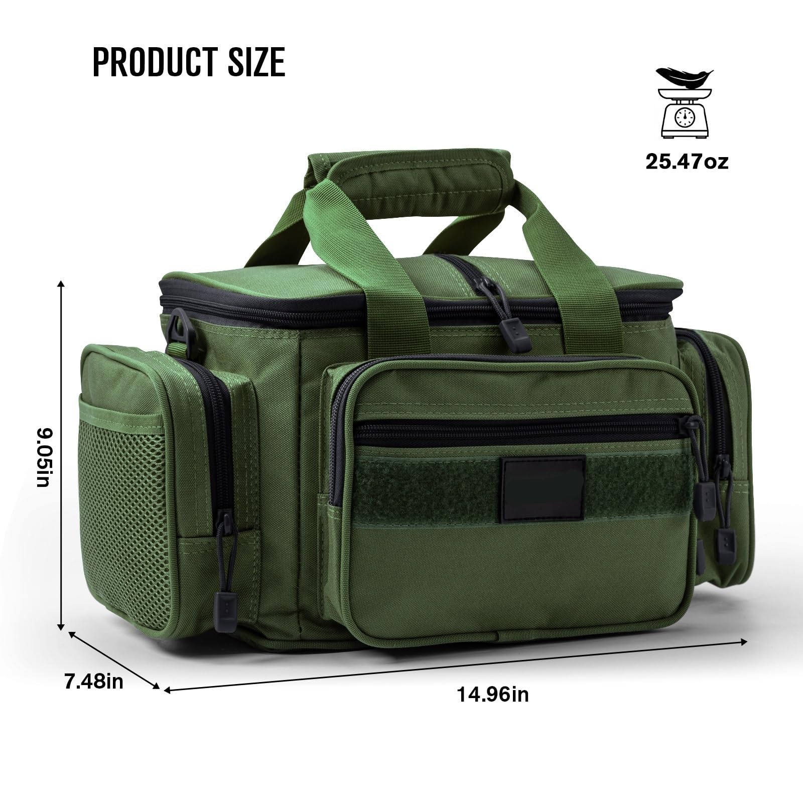 Torba wędkarska, pudełka na przybory wędkarskie, Torba wędkarska z tkaniny Oxford 600D, wielokolorowa(Black Gray A)