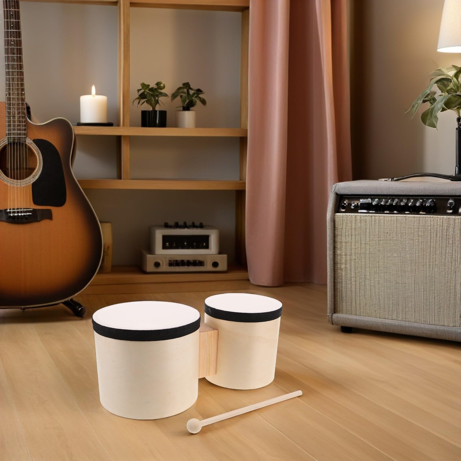 SUPVOX 1 Juegos de Percusión Musical de Madera para Adultos Practicar Instrumento de Mano con Baquetas de Madera para Aprender Música al Aire Libre