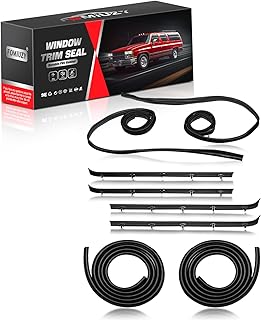 WEILEITE Front Door Window Molding Rubber Felt Trim Seal Weather Stripping Kit Fit for GMC C1500 C2500 C3500 K1500 K2500 K3500 Jimmy Chevy C10 C20 C30 K10 K20 K30 Blazer Suburban V1500 R1500 Truck
