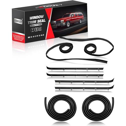 Front Door Window Molding Rubber Felt Channel Trim Seal Weather Strip Kit Fit Chevy C10 C20 C30 K10 K20 K30 K5 Blazer Suburban V1500 R1500 GMC C1500 C2500 C3500 K1500 K2500 K3500 Jimmy Truck