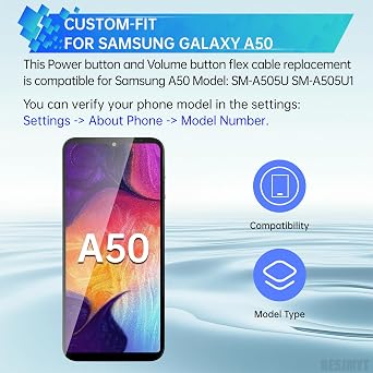Power Volume Button Flex Cable Replacement for Samsung Galaxy A50