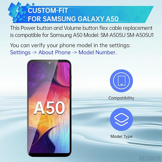 Power Volume Button Flex Cable Replacement for Samsung Galaxy A50