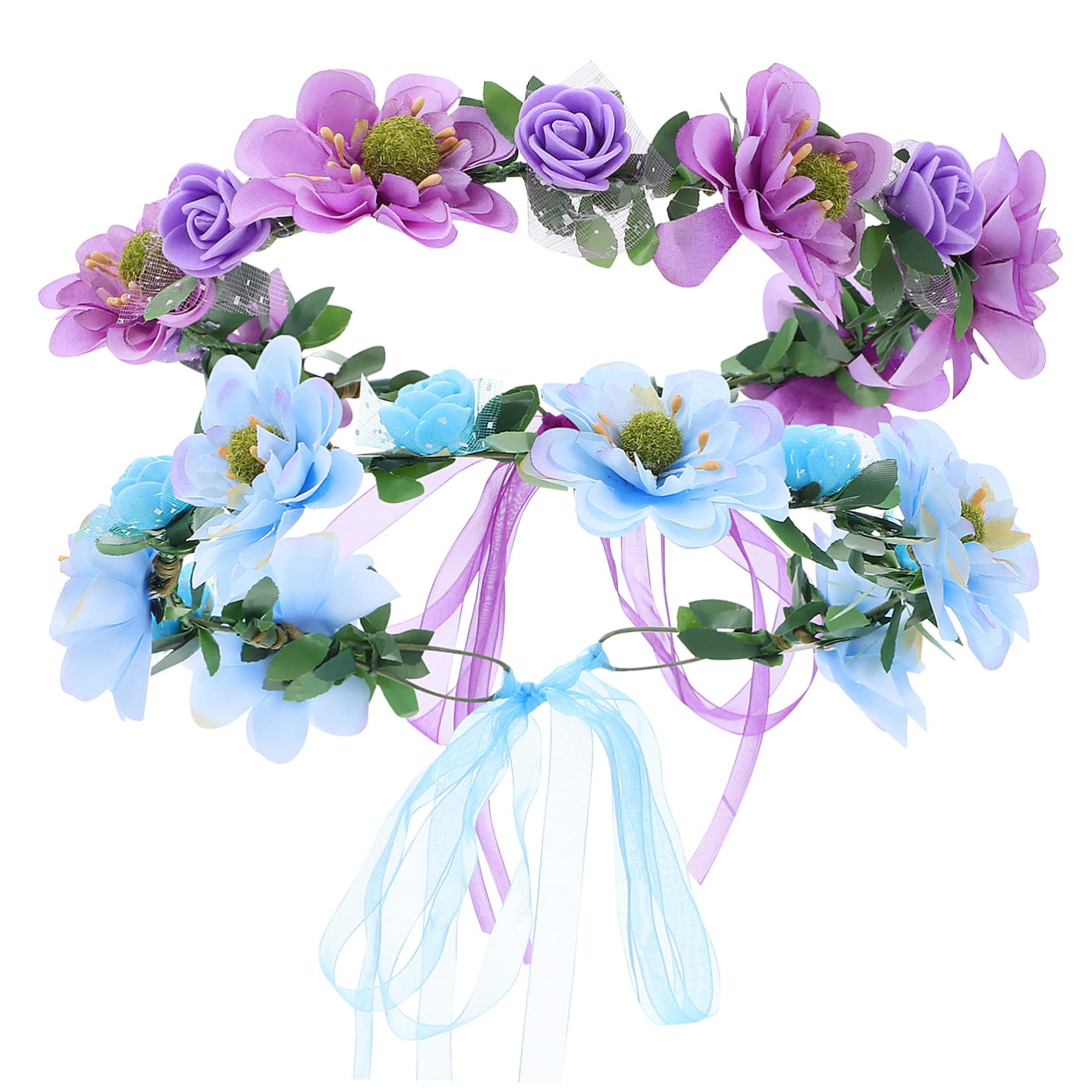 Healeved 10pezzi Cerchietti Floreali Regolabili Con Accessori Per Matrimonio e Corone Artificiali Per e Damigelle